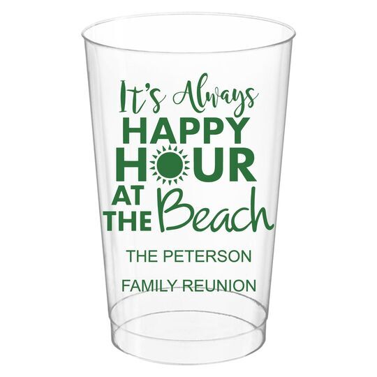 Happy Hour at the Beach Clear Plastic Cups